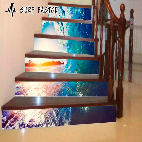 Golden Wave Stairway Sticker