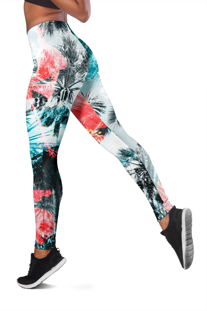 NWT, Pants & Jumpsuits, Leggings Womens Size 2 Yoga Waistband Palm Tree  Celebration Pattern