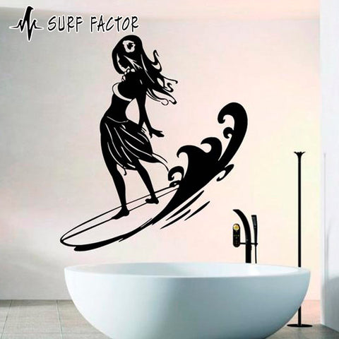 Girl On The Surfboard Sticker