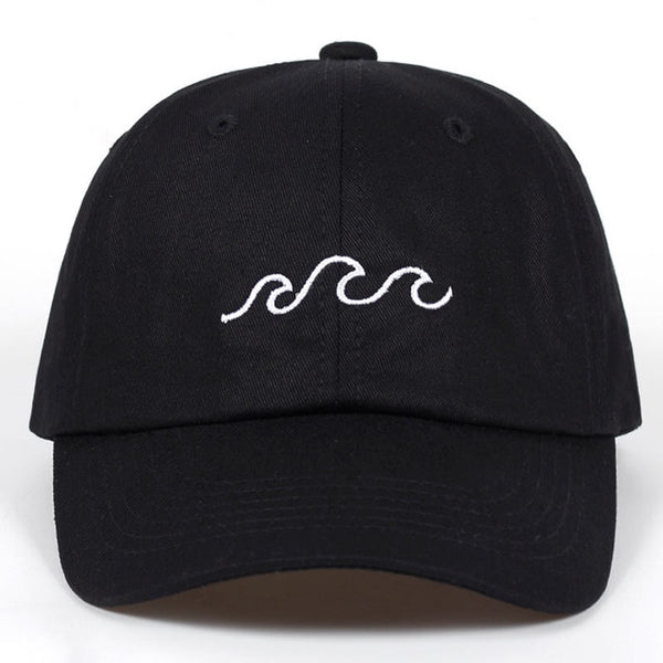 Sea Wave Embroidery Summer Cap